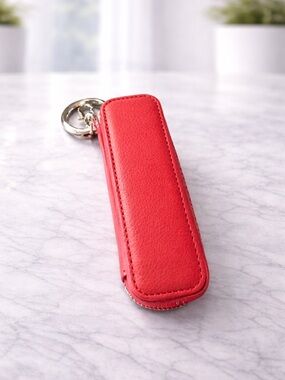 Bocasal Red Leather Lipstick Keychain Case